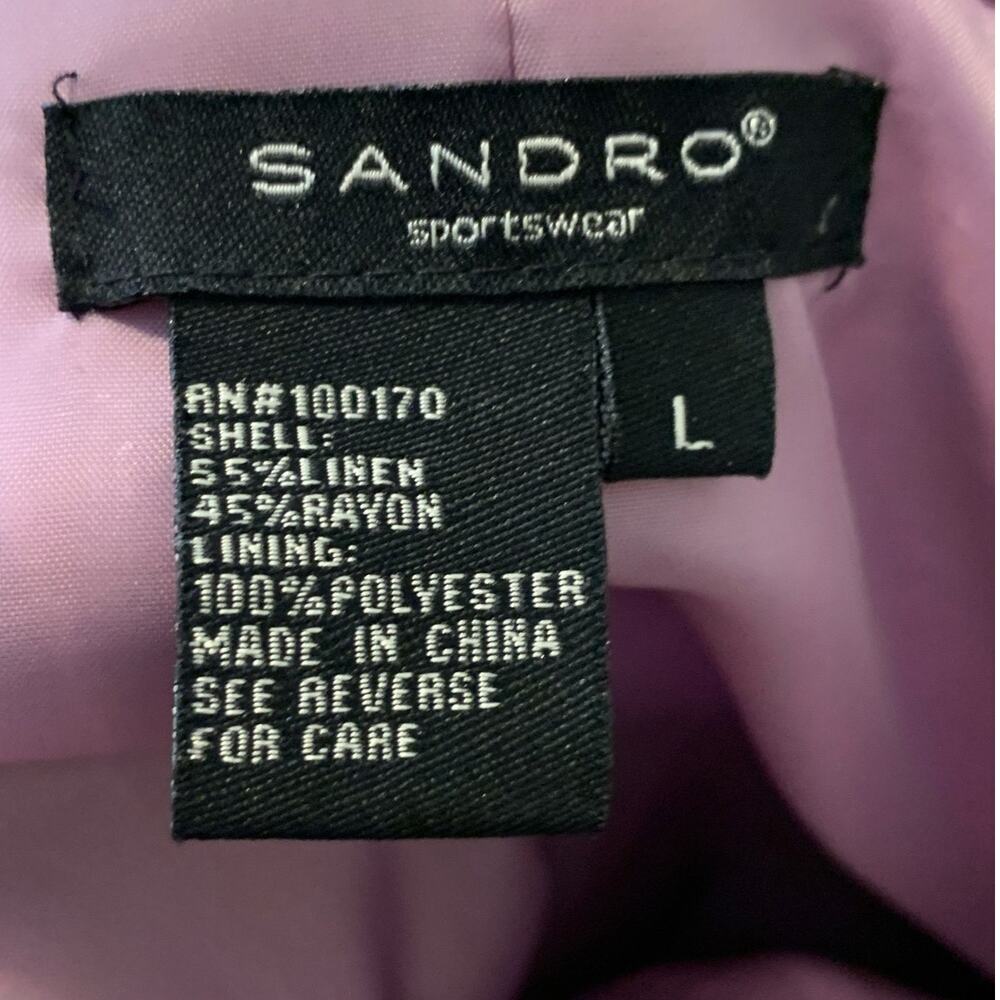 Sandro purple 3/4 sleeves zipper jacket size Large - Picture 3 of 9